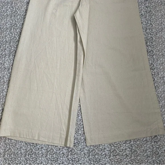 Max Studio London NWT Cream Wide-Leg Linen Trousers - Picture 11 of 15